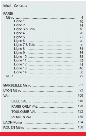 Metros in Frankreich - Metros in France - Contents